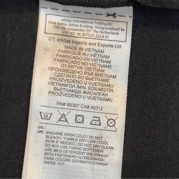 Unisex Adidas Black Track Jacket blokecore athletic sport workout zippers unisex - Picture 6 of 9